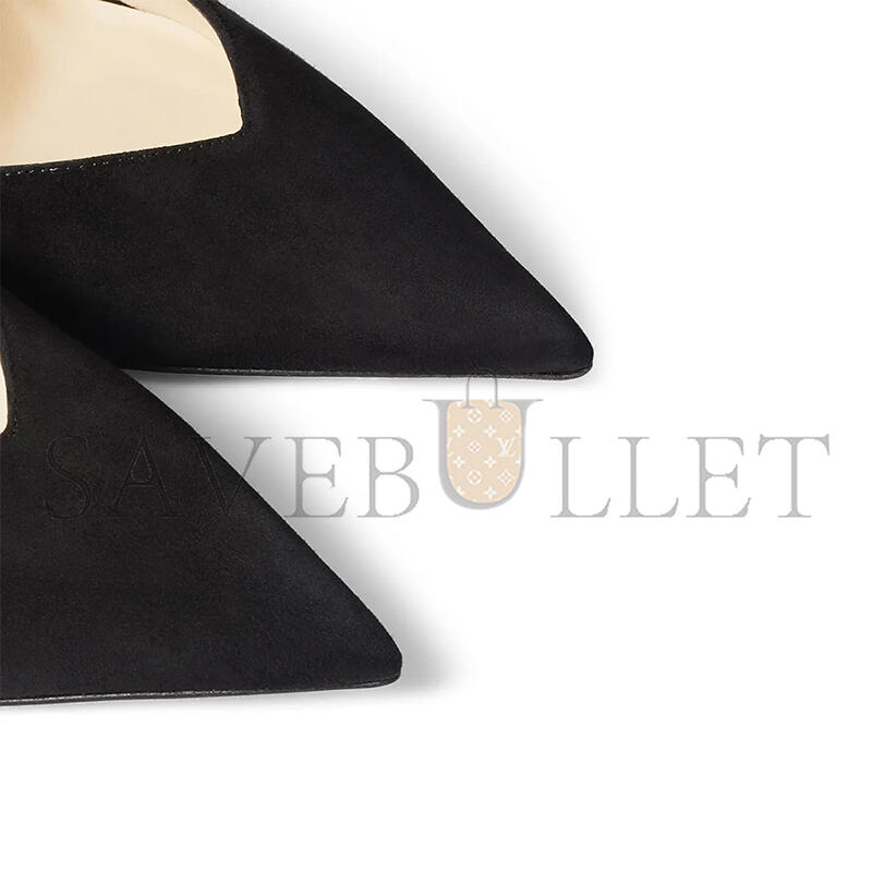 J1m*y Ch00 saeda 100 black suede pumps with crystal embellishment saeda100ewa